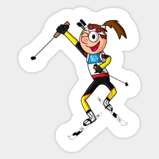 Biathlon girl Comic Sticker